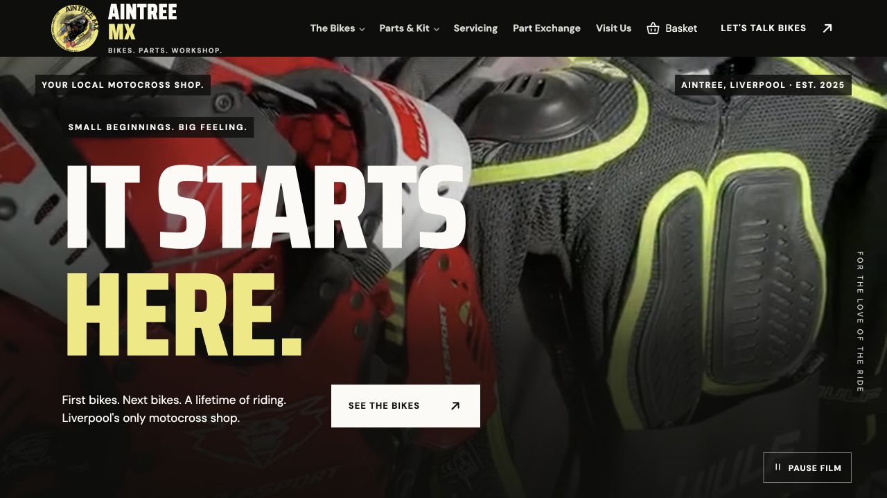 Aintree MX website homepage