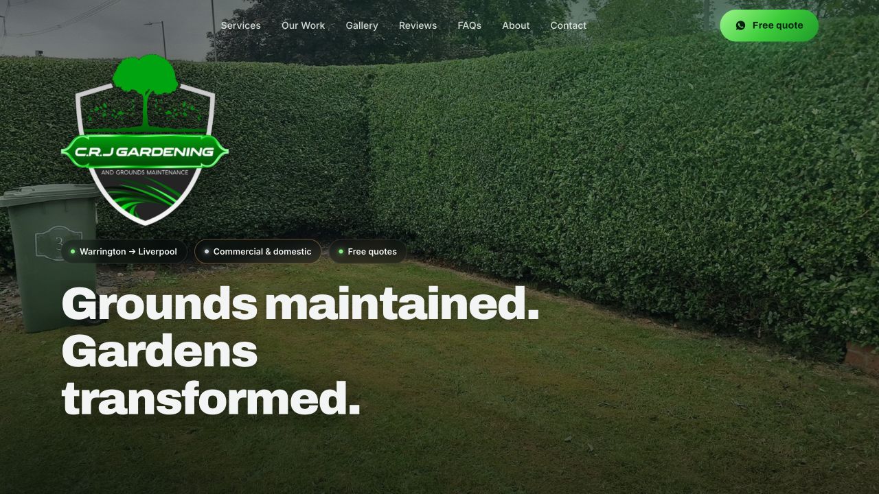 The CRJ Gardening website, built by afullerlifeai