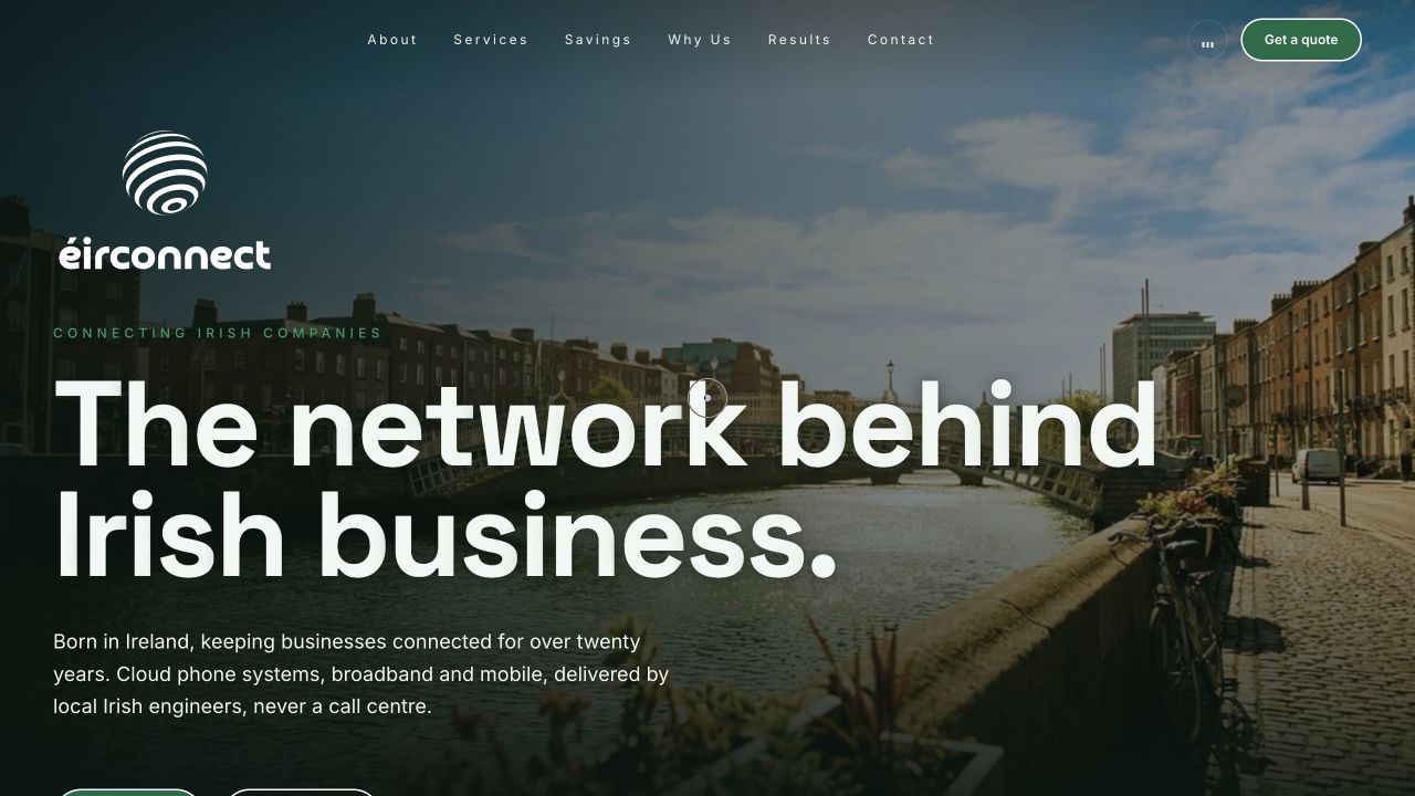 éirconnect website homepage