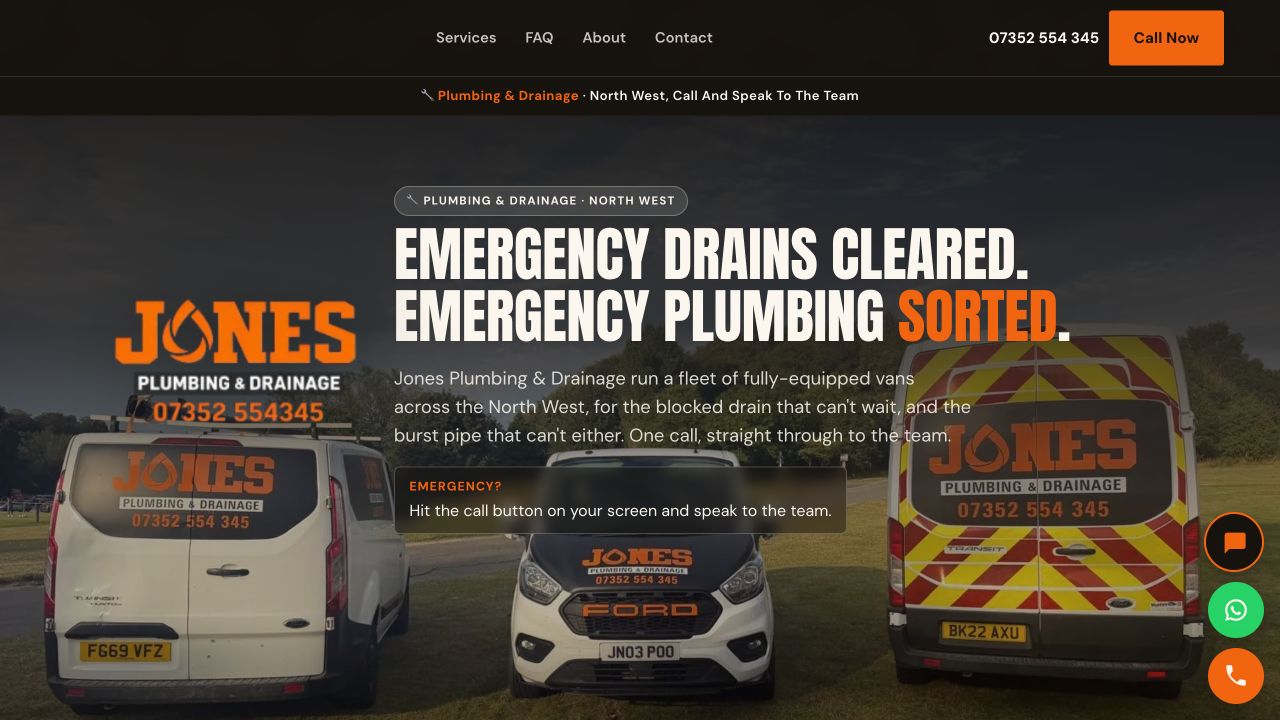Jones Plumbing & Drainage website design